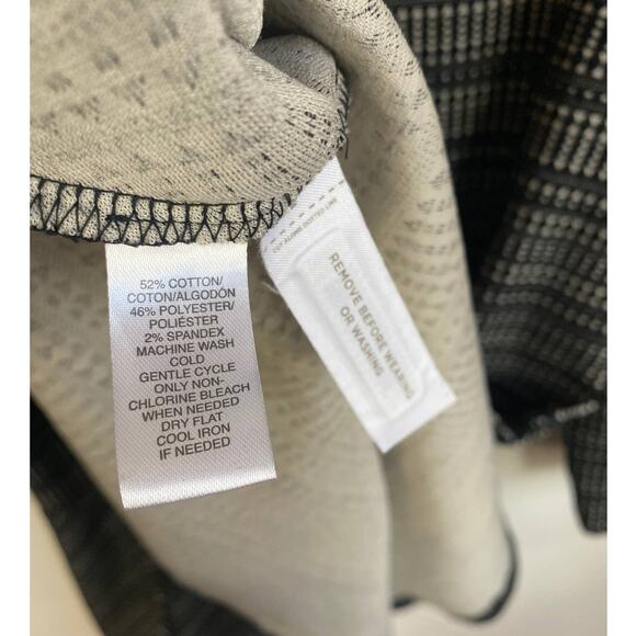 Loft black and white striped long sleeve flounce dress - Picture 8 of 8